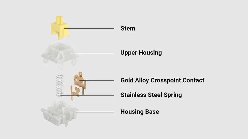 QuanGear Gateron Milky Switch 110 Pcs for Mechanical Keyboard