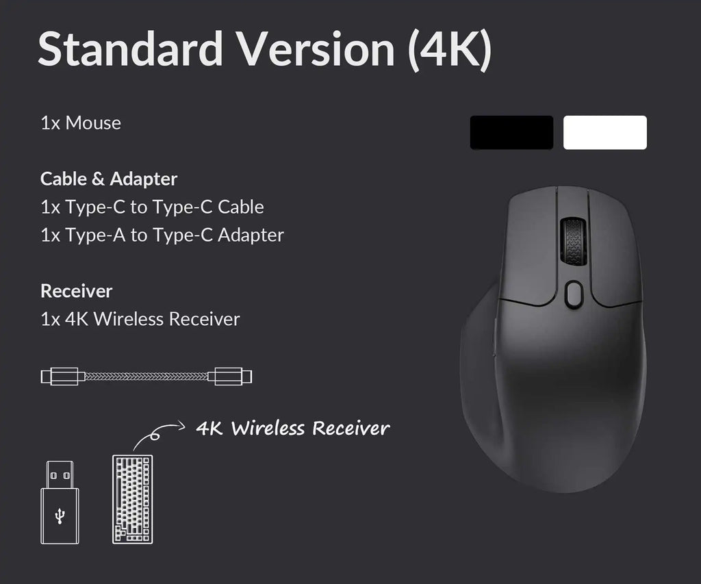 QuanGear M6 Wireless 4K Version Optical Mouse with 3395 Sensor