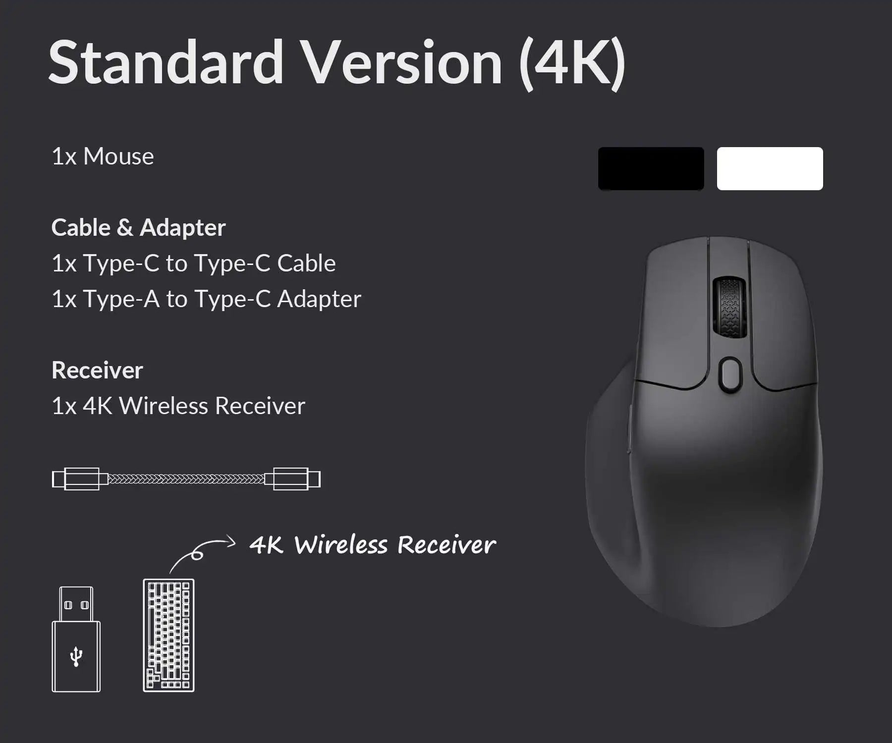 QuanGear M6 Wireless 4K Version Optical Mouse with 3395 Sensor