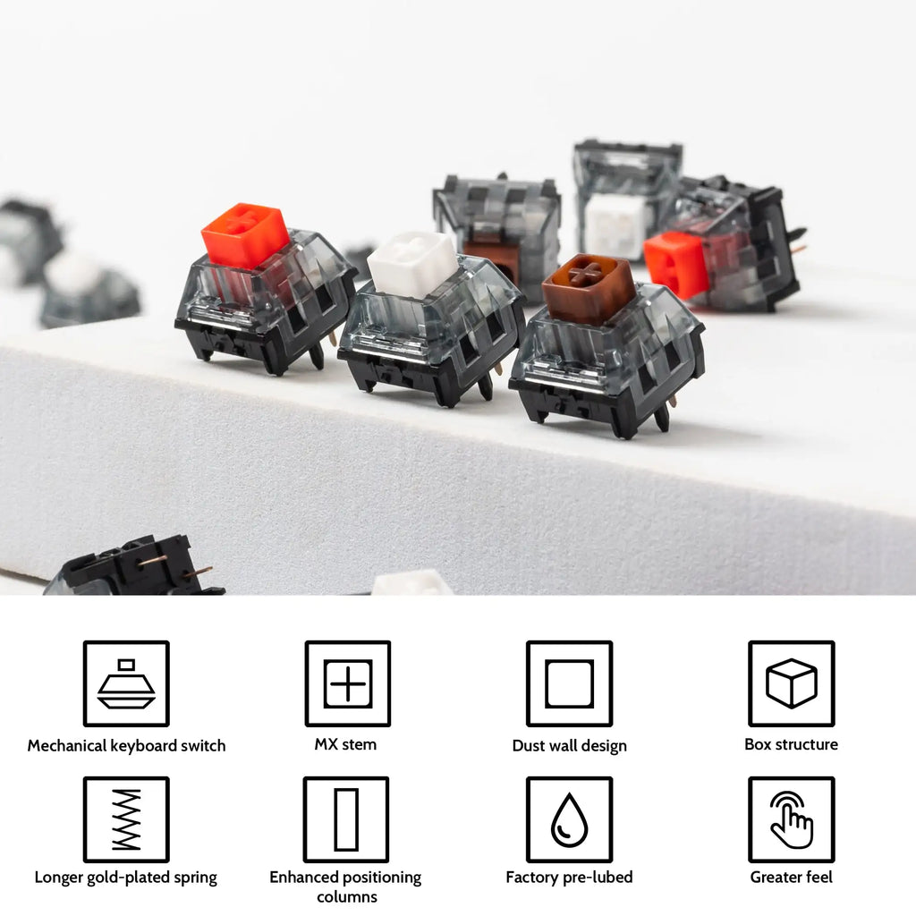 QuanGear Kailh Box V2 Switch Set 110 Pcs for Mechanical Keyboard