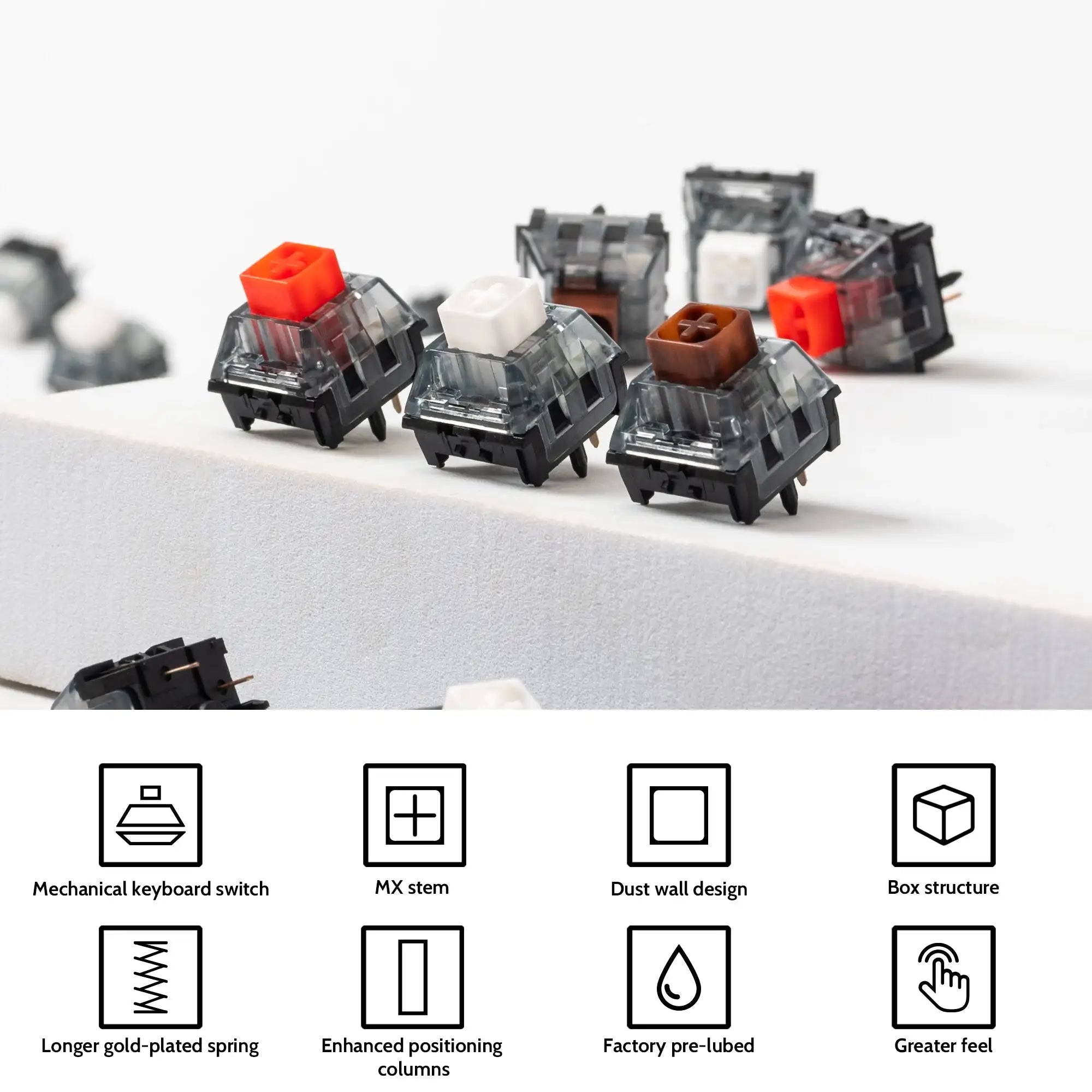 QuanGear Kailh Box V2 Switch Set 110 Pcs for Mechanical Keyboard