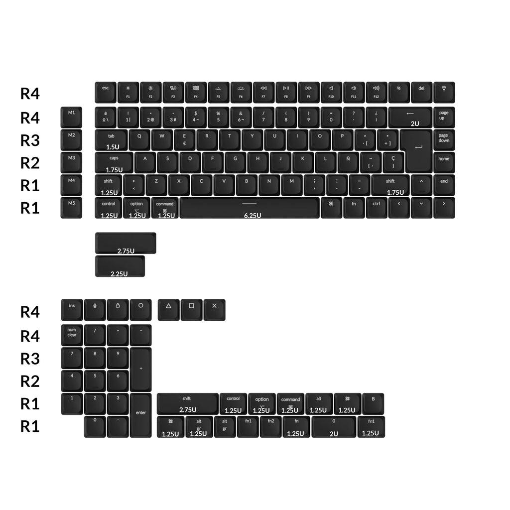 QuanGear ISO Low Profile Shine-Through ABS LSA Keycap Set