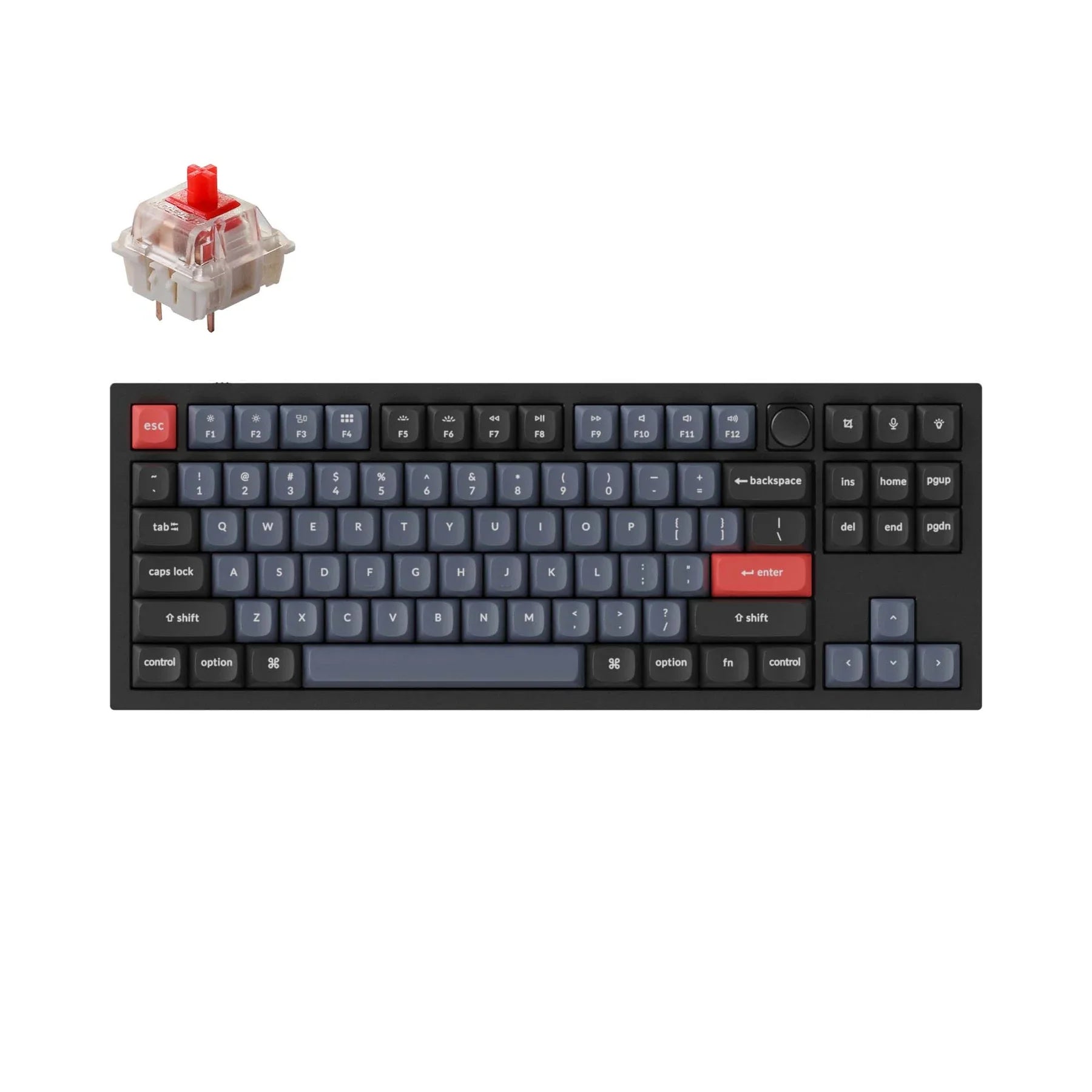 QuanGear Q3 Knob Wired Compact 80% Mechanical Keyboard