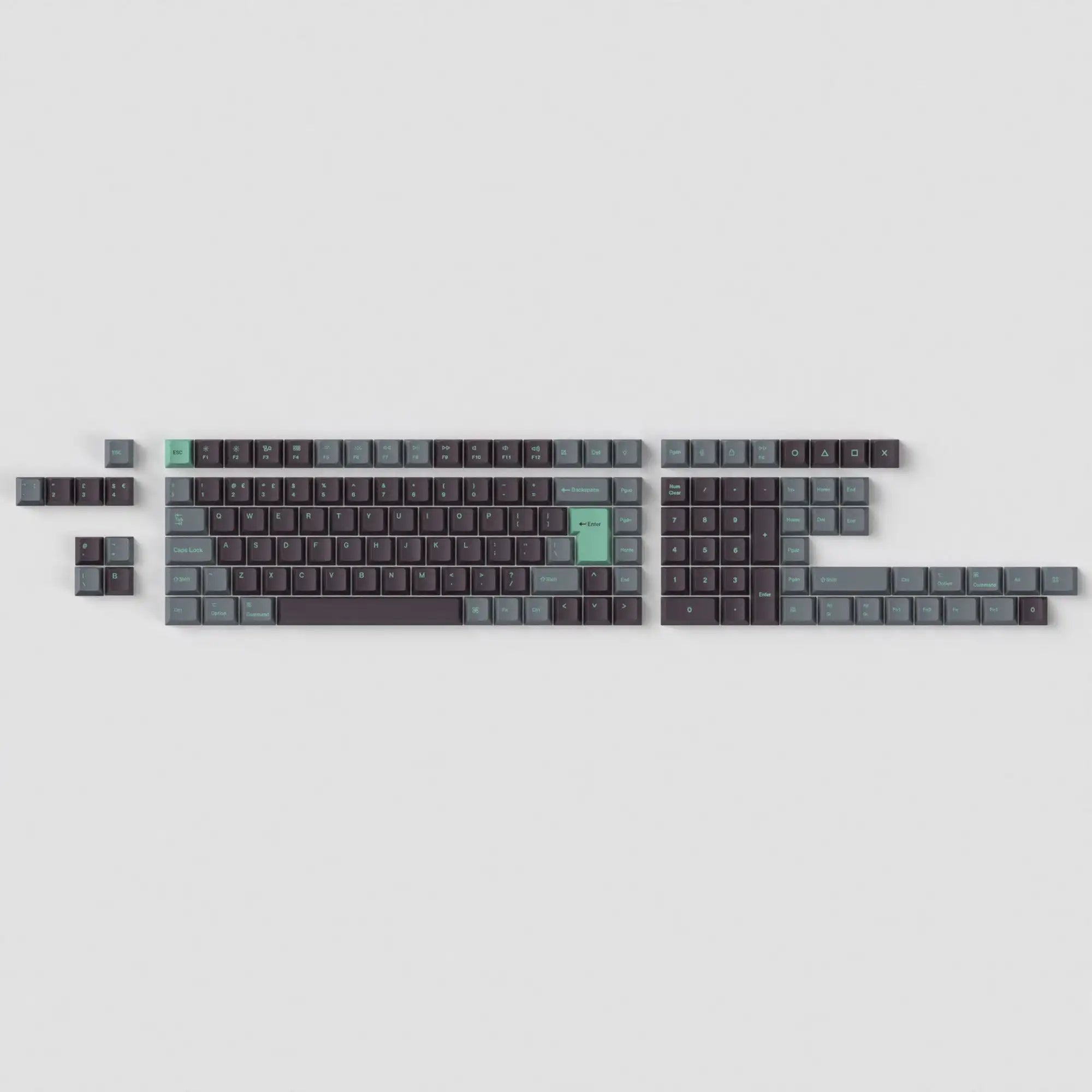 QuanGear ISO Cherry Profile PBT Keycap Set Hacker Mint