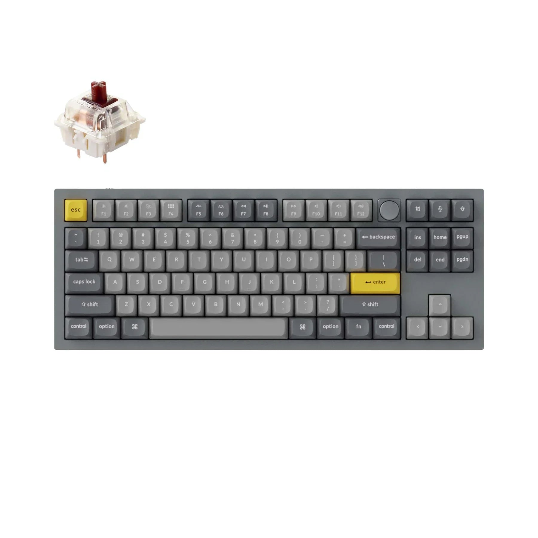 QuanGear Q3 Knob Wired Compact 80% Mechanical Keyboard