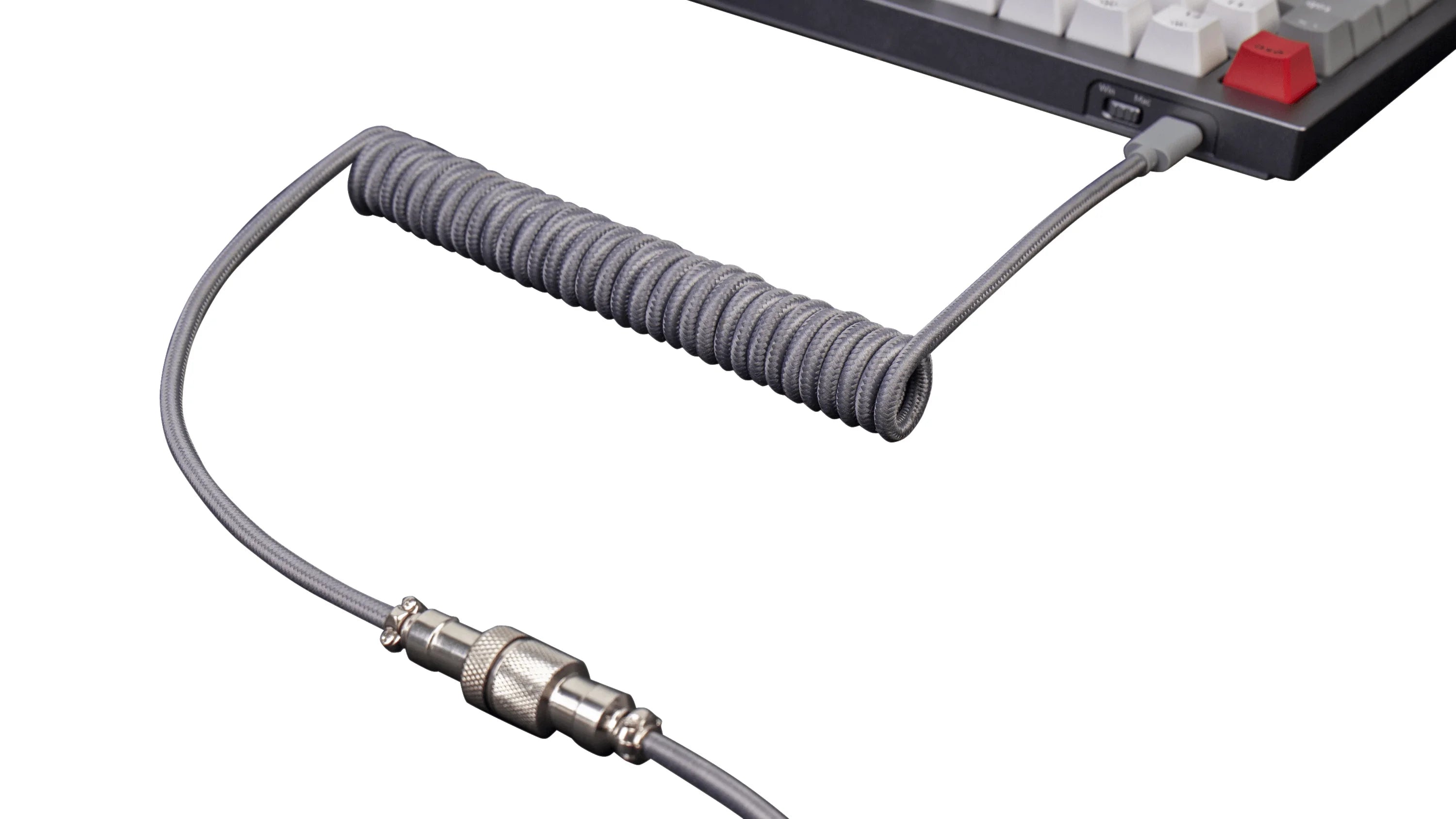 QuanGear Coiled Aviator Cable for Q/V/Low Profile Keyboards