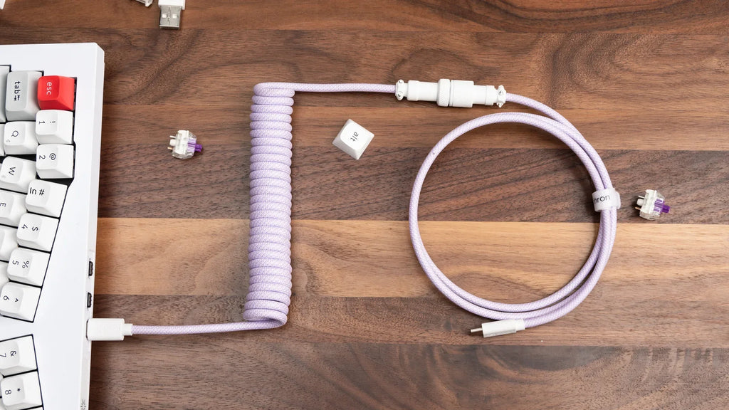 QuanGear Coiled Aviator Type-C Cable for Mechanical Keyboard