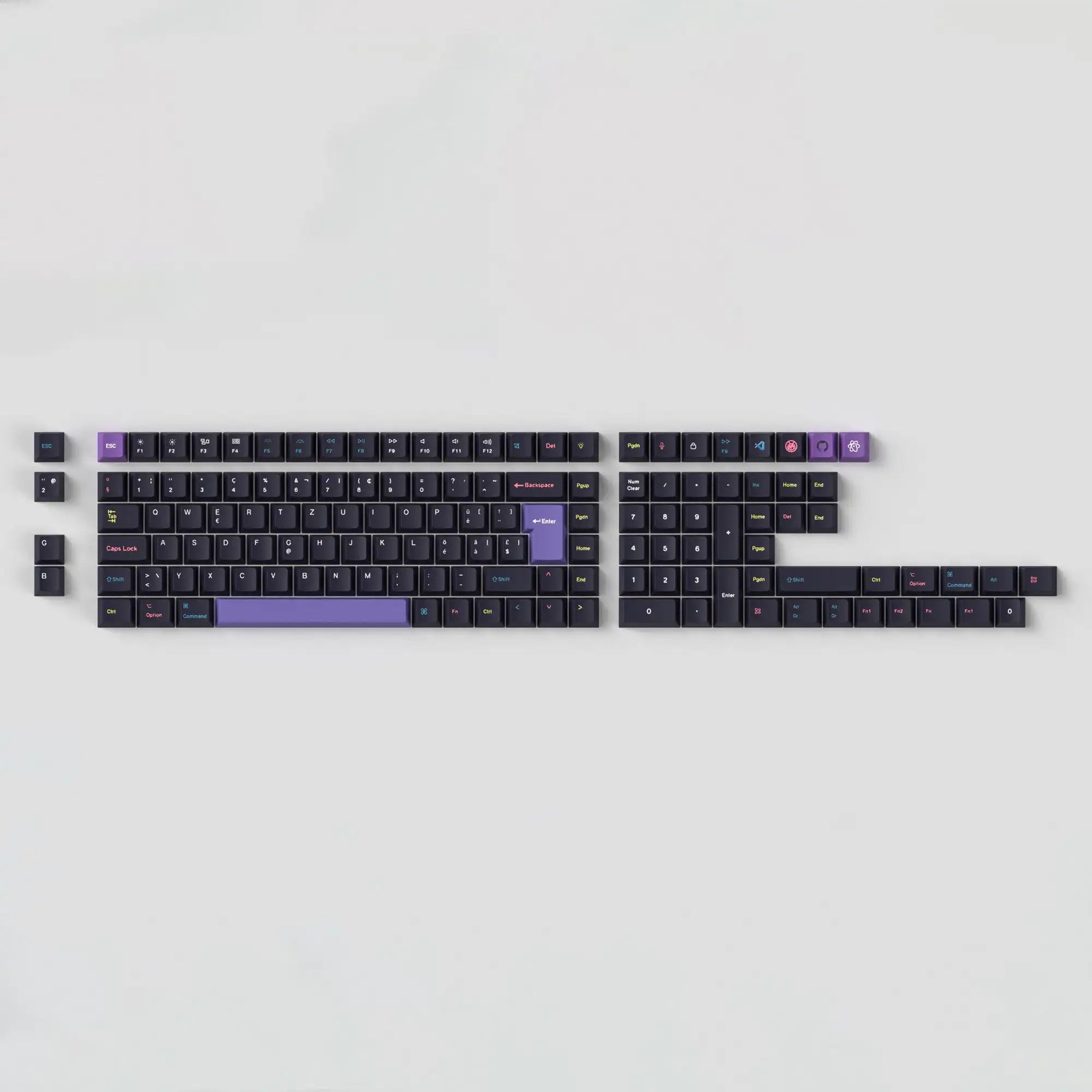 QuanGear ISO Cherry Profile PBT Keycap Set for Mechanical Keyboard