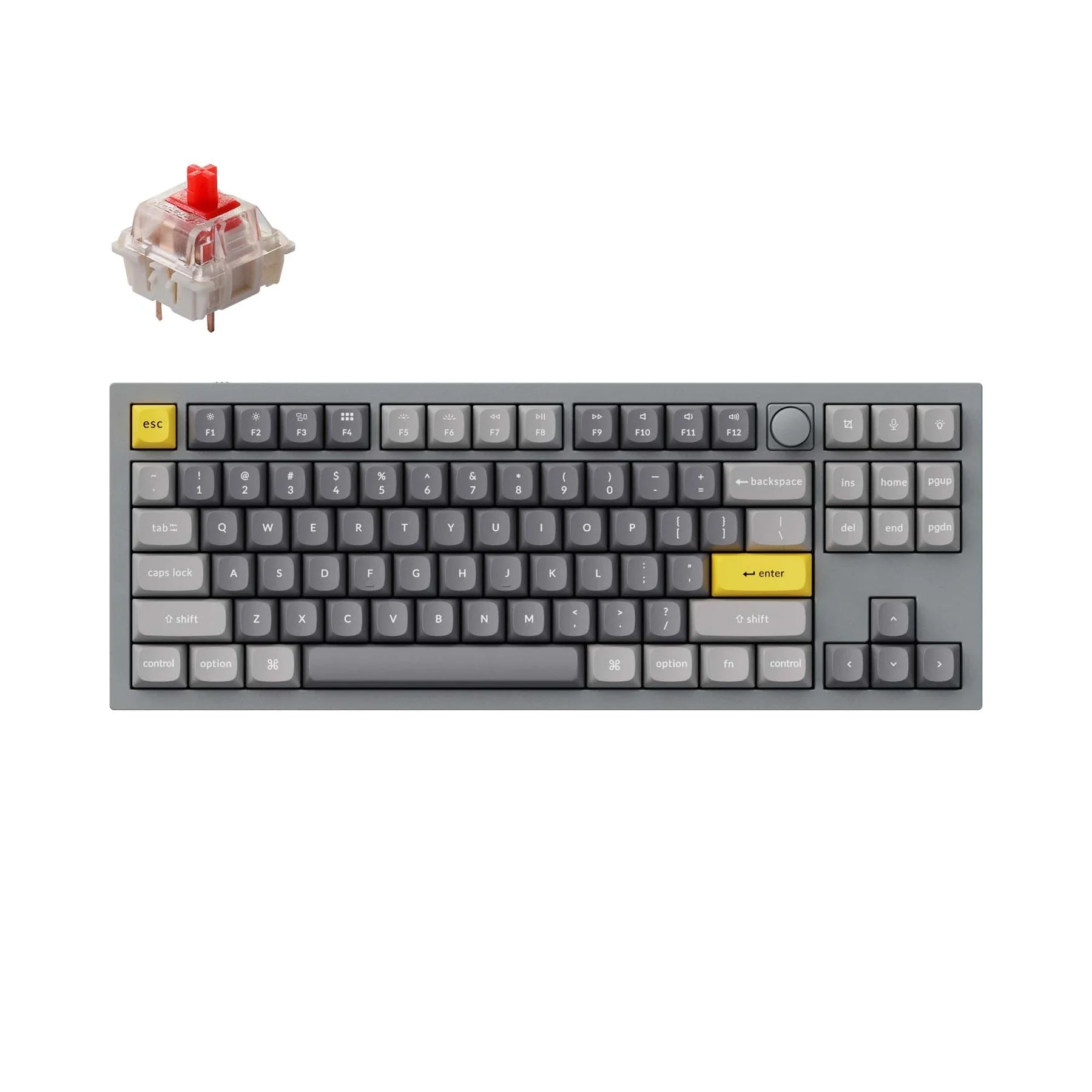 QuanGear Q3 Knob Wired Compact 80% Mechanical Keyboard