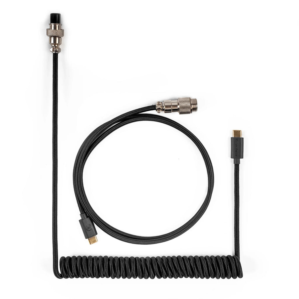 QuanGear Coiled Aviator Cable for Q/V/Low Profile Keyboards