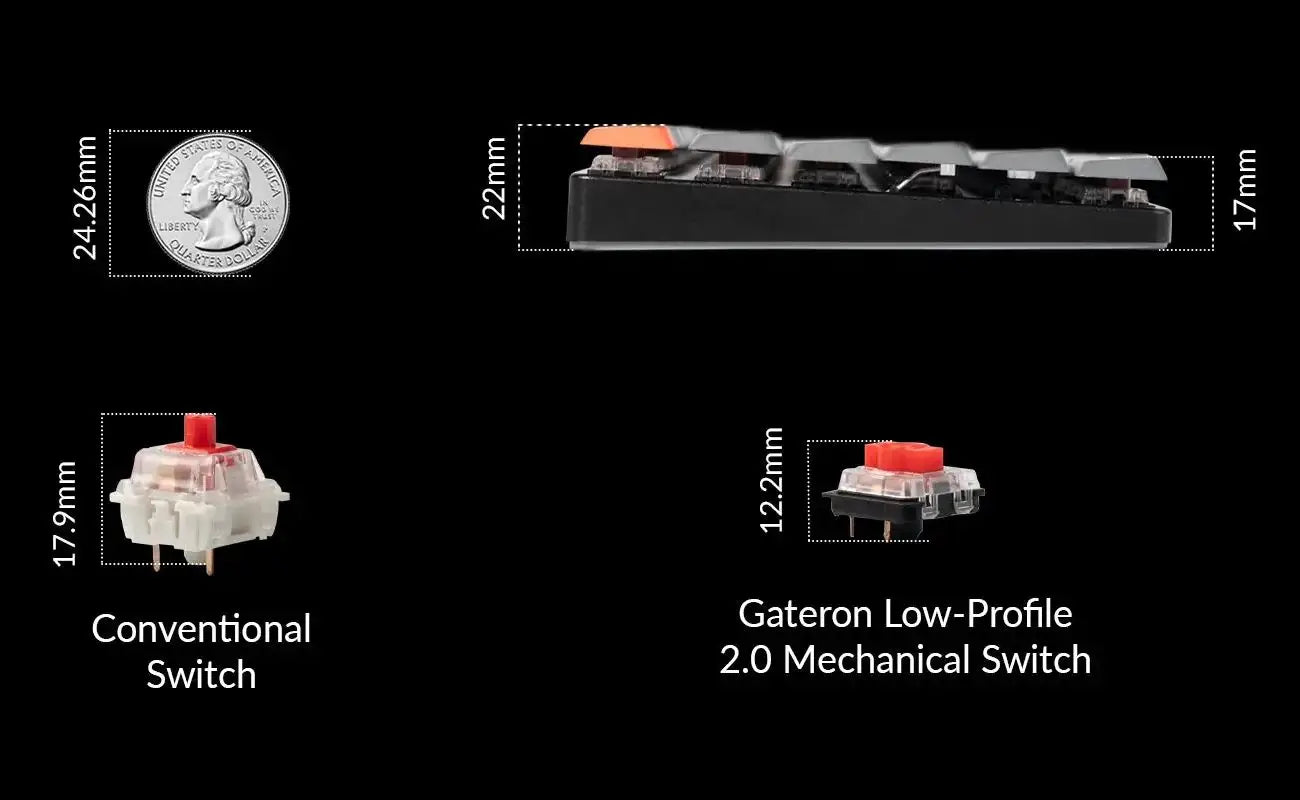 QuanGear K3 Max Wireless Low Profile Mechanical Keyboard