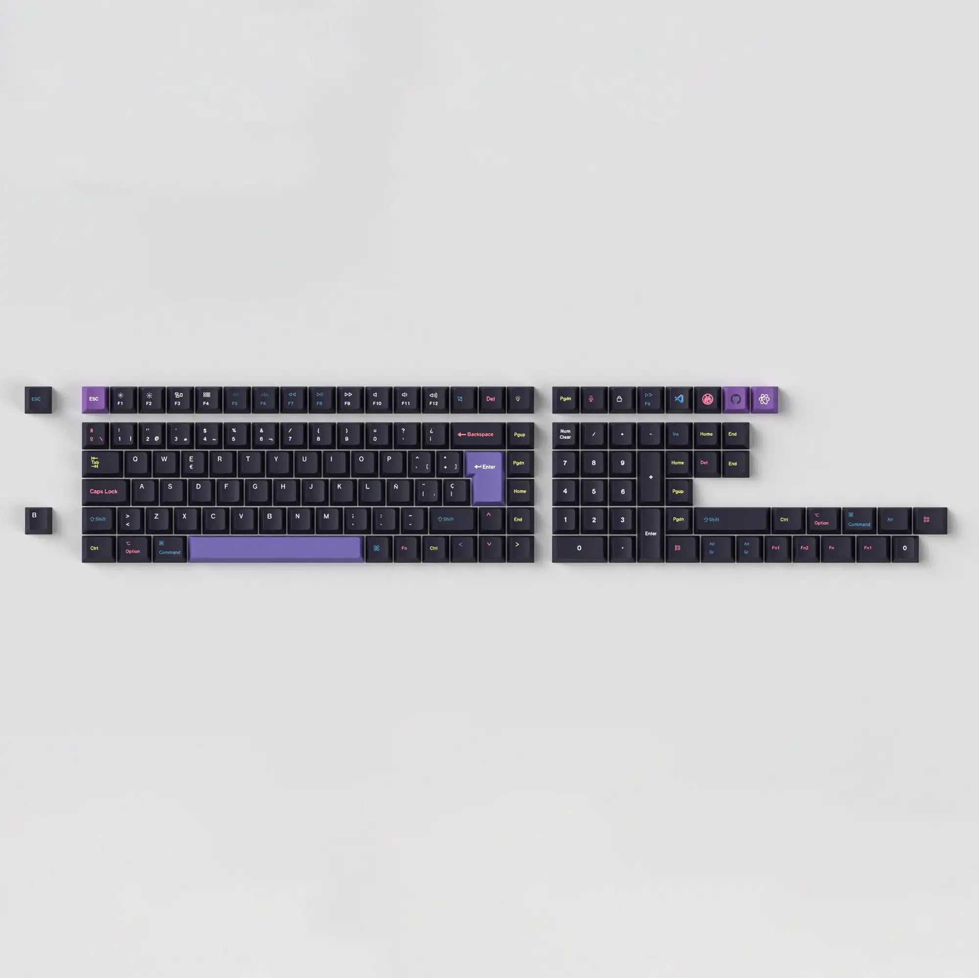 QuanGear ISO Cherry Profile PBT Keycap Set for Mechanical Keyboard