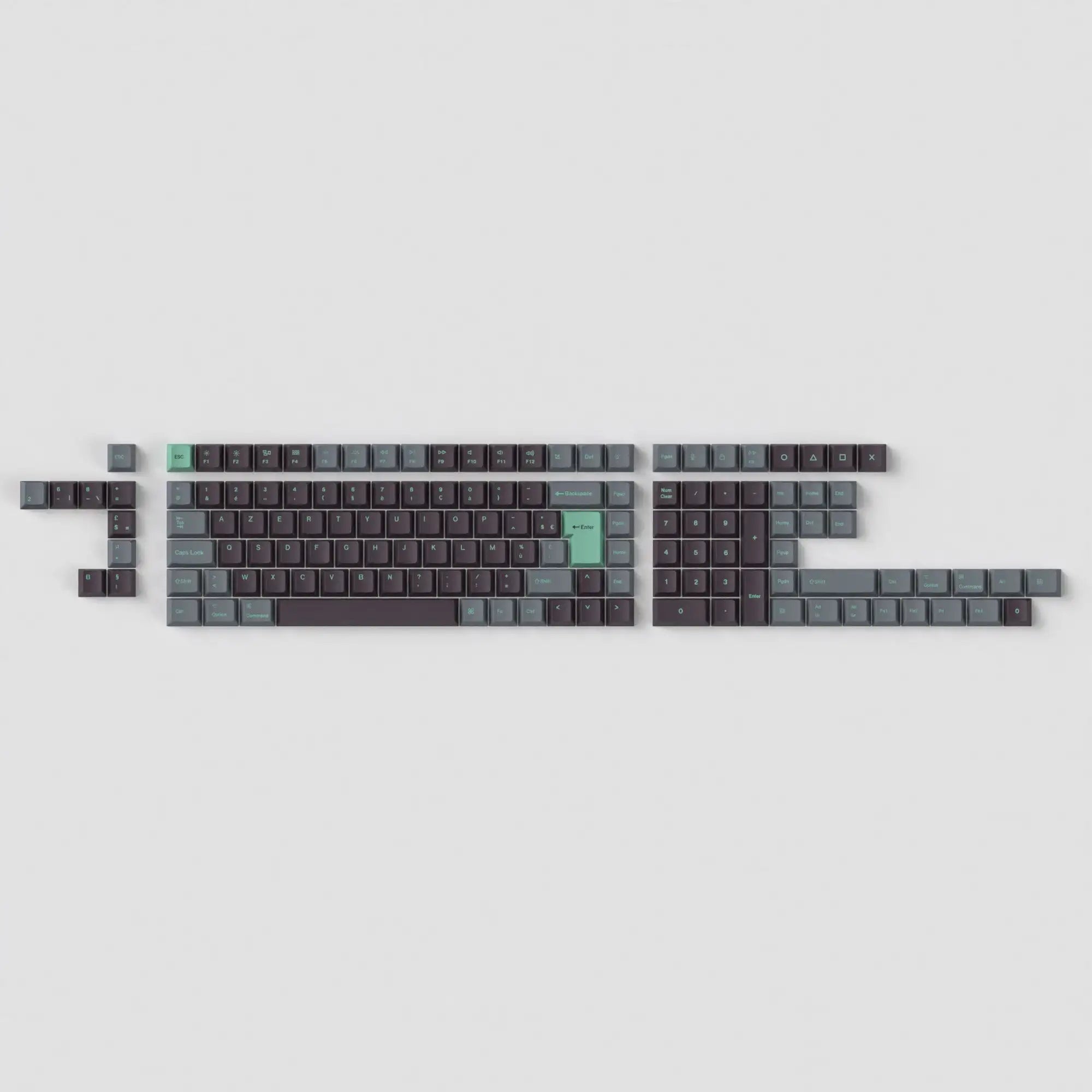 QuanGear ISO Cherry Profile PBT Keycap Set Hacker Mint